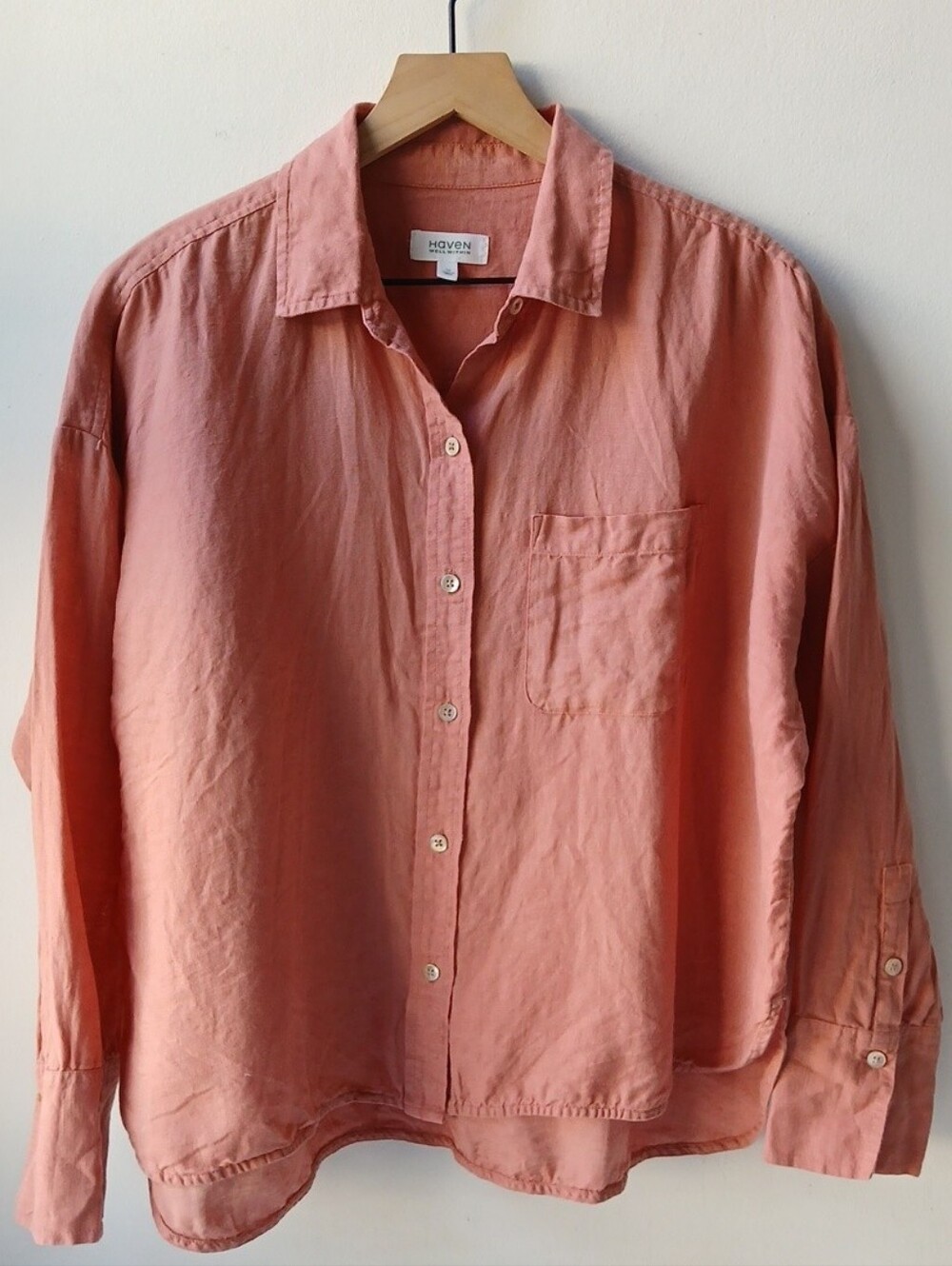 Haven Well Within 100% Linen Shirt Rust Women's Medium